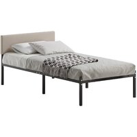 Кровать Домаклево Лофт с мягкой спинкой 80x200 (черный/светлый) — Chaika Market