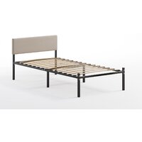 Кровать Домаклево Лофт с мягкой спинкой 80x200 (черный/светлый) - Изображение №3 — Chaika Market