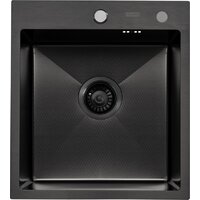 Кухонная мойка ARFEKA ECO AR 450*500 BLACK PVD NANO DECOR — Chaika Market