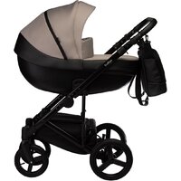 Универсальная коляска Indigo Tour Eco (2 в 1, te 09/черная кожа+серо-бежевый) - Изображение №2 — Chaika Market