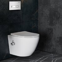 Унитаз подвесной Roxen Antares Bidet в комплекте с инсталляцией StounFix Dual Fresh 6 в 1 962866 (кнопка: белое стекло) - Изображение №10 — Chaika Market