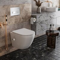 Унитаз подвесной Roxen Antares Bidet в комплекте с инсталляцией StounFix Dual Fresh 6 в 1 962866 (кнопка: белое стекло) - Изображение №9 — Chaika Market