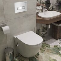 Унитаз подвесной Roxen Antares Bidet в комплекте с инсталляцией StounFix Dual Fresh 6 в 1 962866 (кнопка: белое стекло) - Изображение №11 — Chaika Market