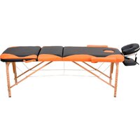 Массажный стол Atlas Sport складной 3-с деревянный 60 см (черно-оранжевый) — Chaika Market