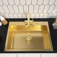 Кухонная мойка ARFEKA ECO AR 700*500 GOLD PVD NANO DECOR - Изображение №2 — Chaika Market