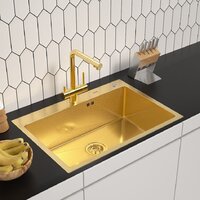 Кухонная мойка ARFEKA ECO AR 700*500 GOLD PVD NANO DECOR — Chaika Market