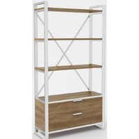 Стеллаж Hype Mebel Стандарт Люкс 50x170 (белый/дуб галифакс олово) - Изображение №1 — Chaika Market