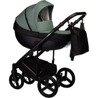 Универсальная коляска Indigo Tour Eco (2 в 1, te 03/черная кожа+шалфей кожа) — Chaika Market