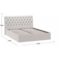 Кровать Трия Скарлет универсальная тип 1 с ПМ и заглушиной 160x200 (велюр бежевый) - Изображение №5 — Chaika Market