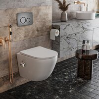 Унитаз подвесной Roxen Antares Bidet в комплекте с инсталляцией StounFix Dual Fresh 6 в 1 962282 (кнопка: оружейная сталь) - Изображение №11 — Chaika Market