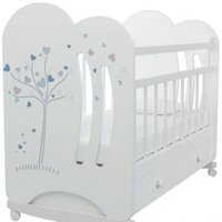 Классическая детская кроватка VDK Wind Tree маятник с ящиком (белый) — Chaika Market