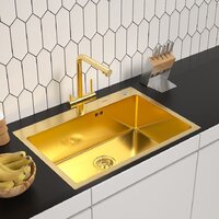 Кухонная мойка ARFEKA ECO AR 700*500 GOLD PVD NANO — Chaika Market