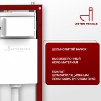 Инсталляция для унитаза Asten Readle Zentralmodul AR0501-0601M c кнопкой сатин (хром матовый) - Изображение №5 — Chaika Market