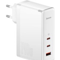 Сетевое зарядное Baseus GaN5 Pro Fast Charger 2C+U 140W EU (белый) — Chaika Market