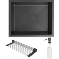 Кухонная мойка Roxen Uno 560210-54B под столешницу графит (ролл-мат, дозатор, сифон) - Изображение №7 — Chaika Market