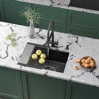 Кухонная мойка Roxen Uno 560210-54B под столешницу графит (ролл-мат, дозатор, сифон) — Chaika Market