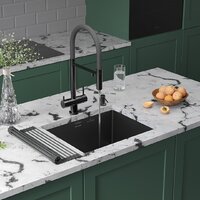 Кухонная мойка Roxen Uno 560210-54B под столешницу графит (ролл-мат, дозатор, сифон) - Изображение №2 — Chaika Market