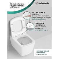 Унитаз подвесной Ambassador Kingston 143K19003RS - Изображение №7 — Chaika Market