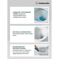 Унитаз подвесной Ambassador Kingston 143K19003RS - Изображение №9 — Chaika Market