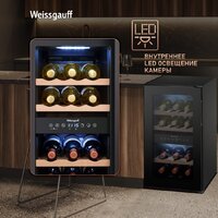 Винный шкаф Weissgauff WWC-16 DualZone Compressor - Изображение №8 — Chaika Market