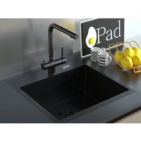 Кухонная мойка ARFEKA AF 500*505 Black PVD Nano - Изображение №6 — Chaika Market
