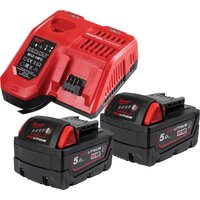 Аккумулятор с зарядным устройством Milwaukee M18 M18NRGCR-502 4932479831 (2 x 18В/5 Ач + 12-18В) — Chaika Market