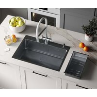 Кухонная мойка Roxen Simple 560220-70B PVD графит (с коландером и дозатором) - Изображение №1 — Chaika Market