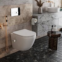 Унитаз подвесной Roxen Antares Bidet в комплекте с инсталляцией StounFix Dual Fresh 6 в 1 958812 (кнопка: хром глянец) - Изображение №11 — Chaika Market