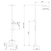 Душевая система  Abber Wasserfall AF8616B (черный матовый) - Изображение №3 — Chaika Market