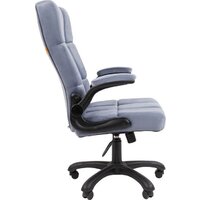 Офисное кресло CHAIRMAN Home 444 (велюр, Т-71 голубой) - Изображение №3 — Chaika Market