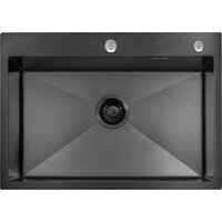 Кухонная мойка ARFEKA ECO AR 700*500 BLACK PVD NANO DECOR - Изображение №4 — Chaika Market