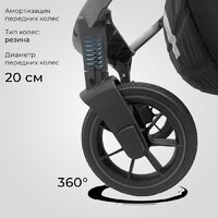 Универсальная коляска Sweet Baby Rocco 2в1 (черный) - Изображение №11 — Chaika Market