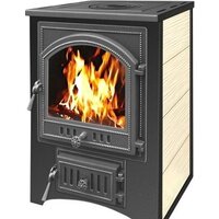 Свободностоящая печь-камин Везувий ПК-01(205) 12 кВт (с плитой, бежевый) — Chaika Market