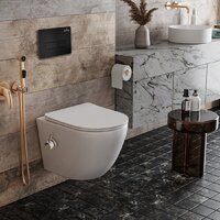 Унитаз подвесной Roxen Antares Bidet в комплекте с инсталляцией StounFix Dual Fresh 6 в 1 958156 (кнопка: черный матовый) - Изображение №10 — Chaika Market