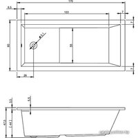 Ванна Riho Lusso Plus 170x80 (с ножками) - Изображение №2 — Chaika Market