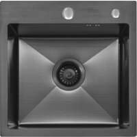 Кухонная мойка ARFEKA ECO AR 450*450 BLACK PVD NANO DECOR (настольная) - Изображение №2 — Chaika Market