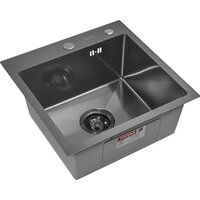 Кухонная мойка ARFEKA ECO AR 450*450 BLACK PVD NANO DECOR (настольная) — Chaika Market