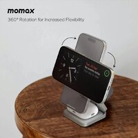 Беспроводное зарядное Momax Q2.Mag 3-in-1 UD31L (титановый) - Изображение №7 — Chaika Market