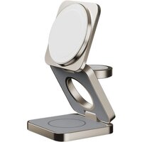 Беспроводное зарядное Momax Q2.Mag 3-in-1 UD31L (титановый) — Chaika Market