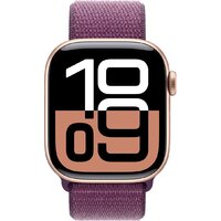 Умные часы Apple Watch Series 10 42 мм (алюминиевый корпус, розовое золото/сливовый, нейлоновый ремешок) - Изображение №2 — Chaika Market