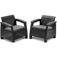 Набор садовой мебели Keter Corfu Rest Set 241725 (графит) - Изображение №3 — Chaika Market