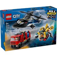 Конструктор LEGO City 60462 Вертолет, пожарная машина и подводная лодка — Chaika Market