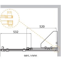 Стеклянная шторка для ванны Cezares Stream-VFS-11-100/150-C-Cr - Изображение №8 — Chaika Market