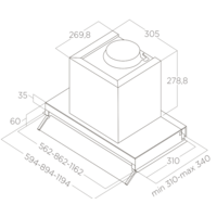 Кухонная вытяжка Elica Boxin LX/BL MAT/A/60 PRF0172166 - Изображение №3 — Chaika Market