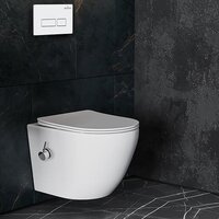 Унитаз подвесной Roxen Antares Bidet в комплекте с инсталляцией StounFix Dual Fresh 6 в 1 953833 (кнопка: белый глянец) - Изображение №10 — Chaika Market