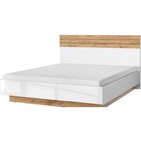 Кровать Anrex Taurus 160 с ПМ 160x200 (дуб вотан/белый) — Chaika Market