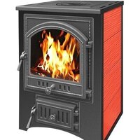 Свободностоящая печь-камин Везувий ПК-01(205) 12 кВт (с плитой, красный) — Chaika Market
