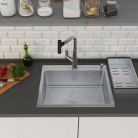 Кухонная мойка Roxen Simple 560220-55 сатин (с коландером и дозатором) - Изображение №3 — Chaika Market