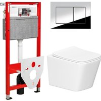Унитаз подвесной Lauter Square 214903 + TECE Kit 9400412 с кнопкой (хром) — Chaika Market