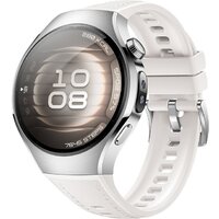 Умные часы Huawei Watch 5 42 мм (серебристый, с белым силиконовым ремешком, международная версия) - Изображение №1 — Chaika Market